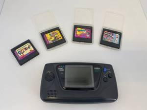 Sega Game Gear with four games