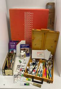 large group of artist supplies