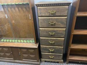Tall wooden 6 drawer dresser
