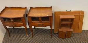Doll hutch,&nbsp Night stands and metal folding table.