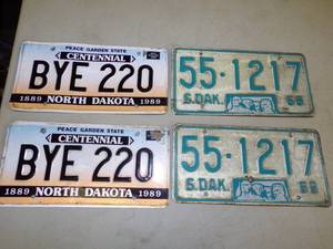 lot 33 image: 2 sets of North Dakota License Plates