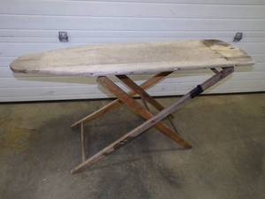 lot 38 image: Vintage Wood Ironing Board  Garden Plant Stand  Shelf