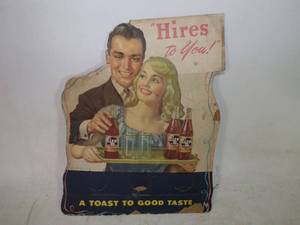 lot 50 image: Very Rare 1940s Hires Root Beer Advertising Bottle Topper  Never Used