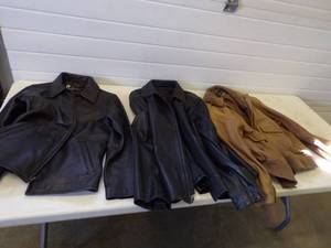 lot 107 image: 3 Leather Coats Size S, M, XL
