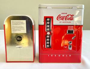 Two Coca Cola Collectible Tin Containers