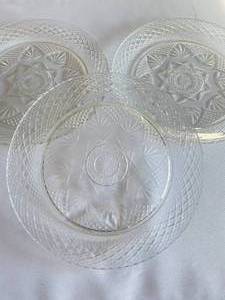 Lot of 3 Clear Serving Platters