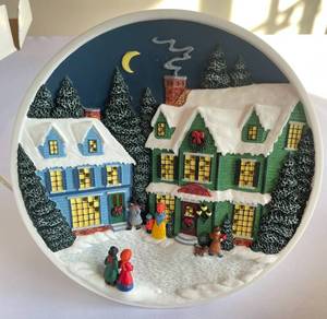 Rhodes Studio Evergreen Brooks Lighted Collector Plate