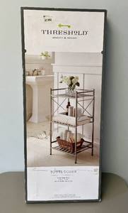 Threshold 3 Tier Square Storage Shelf-Brushed Nickel.