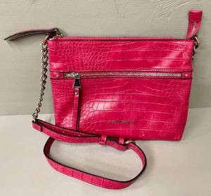 Dana Buchman Everett Crossbody Pink Croc Purse Bag.
