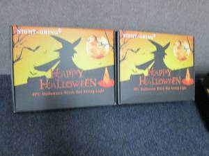 lot 13 image: 2- 8pc Halloween Witch Hat String Li...