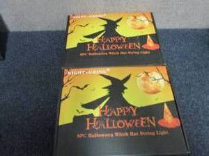 lot 14 image: 2- 8pc Halloween Witch Hat String Li...