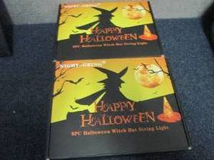 lot 16 image: 2- 8pc Halloween Witch Hat String Li...