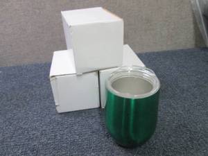 lot 104 image: 4 Green Stainless TumblerWine Glas...
