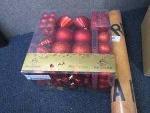 lot 184 image: Red Christmas Ornaments, Christmas ...