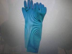 lot 385 image: Case of 12 pr Medium Size 8 Ansell Sol-Vex 37-185 Green  Nitrile Gloves Retail $114.72cs