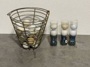 lot 30 image: Golf Balls, Basket, and Tees