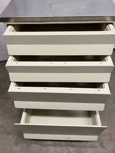 SUPER NICE 4 DRAWER MEDICAL CART WITH STAINLESS STEEL TOP &amp LARGE LOCKING WHEELS
