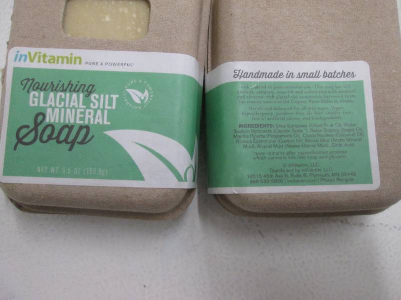 4 Bars inVitamin nourishing glacial silt mineral soap