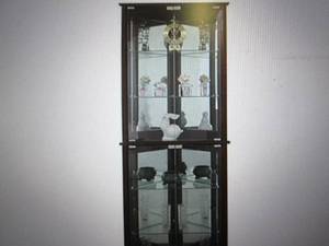 3-sided lighted curio cabinet missi...