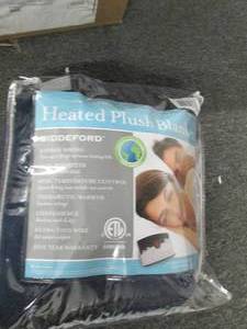 biddeford heated plush blanket quee...