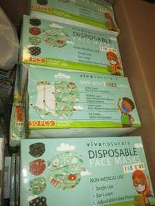box of kids disposable face masks, ...