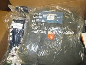 box of womens shirts, shorts sizes ...