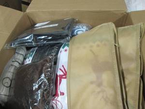box of duvet cover and other misc ...