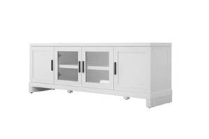 lot 713 image: Threshold Storage Media Stand for TVs up to 75 - White Oak Finish
