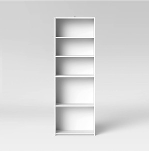 lot 718 image: 5 Shelf Bookcase - Room Essentials - White Finish
