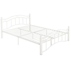 lot 726 image: GDF Studio Cole Geometric Details Queen-Size Bed Frame, White