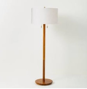 lot 739 image: Light Wood Floor Lamp (Includes LED Light Bulb) - Hearth & Hand with Magnolia