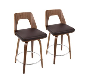 lot 742 image: Set of 2 Trilogy Mid Century Modern Counter Barstool - LumiSource