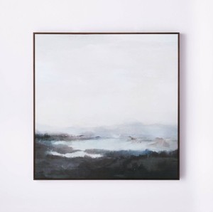 lot 747 image: 36 x 36 Dreary Abstract Landscape Framed Wall Canvas - Threshold designed with Studio McGee