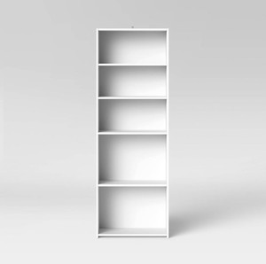 lot 750 image: 5 Shelf Bookcase - Room Essentials - White