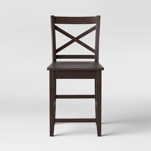 lot 752 image: 24 Carey Hardwood Counter Height Barstool - Threshold - Dark Tobacco