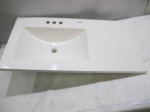 lot 776 image: Alpine 37 in x 19 in Left Centered Vanity in White