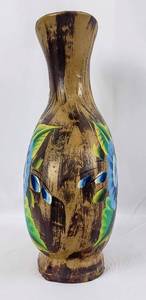 lot 102 image: Clay Hand Painted Water Jug with Handle