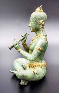 lot 112 image: Thailand Cast Bronze Buddha Deity Musician Sculpture