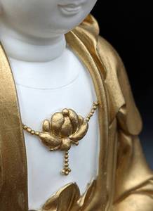 lot 209 image: Bisque Porcelain Statue of Chinese Kuan-yin in Gold
