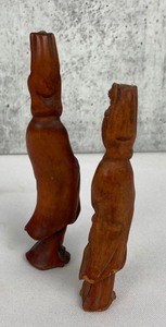 lot 163A image: Pair Vintage Chinese Wood Handcarved Figures