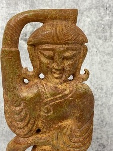 lot 167 image: Intriguing Stone Carved Priestess Statue- Mesoamerican