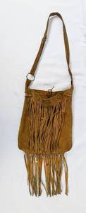 lot 135 image: Vintage Tan Suede Cross Body Purse and Cholla Driftwood Piece