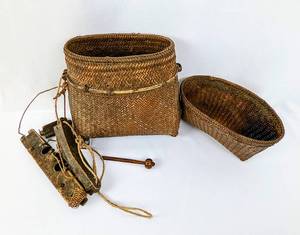 lot 138 image: Hand Woven Fishing Basket made in Papua New Guinea