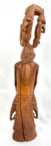 lot 55 image: Intricately Hand-Carved Vintage Wooden Sepik Figure - Very Dimensional