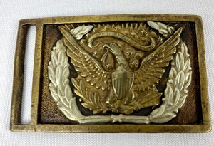 lot 145 image: RARE Antique US Allegheny Arsenal Civil War Brass Eagle Buckle
