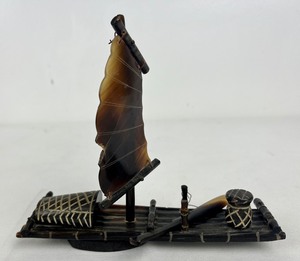 lot 66 image: Stunning Vintage Chinese Hand Carved Boats