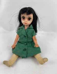 lot 225 image: Vintage Galore Susie Sad Eyes Doll, Star Tobacco Pouch, Cribbage Pegs & More