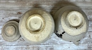lot 282 image: 2pc Vintage Glazed Studio Pottery Vessel & Pourer Set