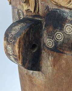 lot 96 image: Primitive Wooden Tribal Drum - 16-34
