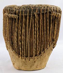 lot 97 image: 8 Antique African Tribal Hide-Bound Drum